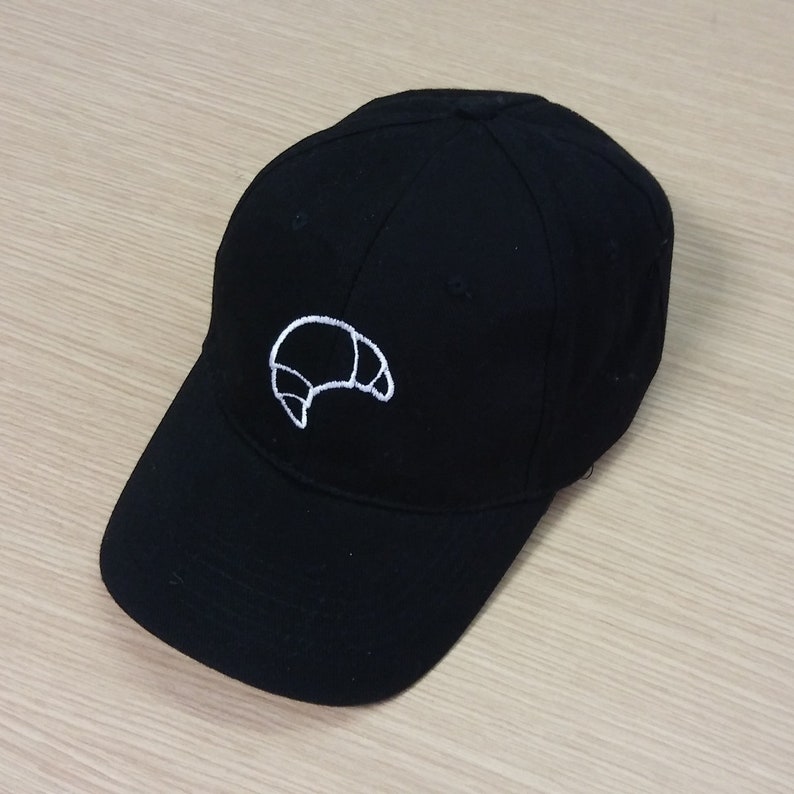 Unstructured six panel dad cap Machine Embroidered Baseball cap Croissant Adjustable Brass Buckle in back