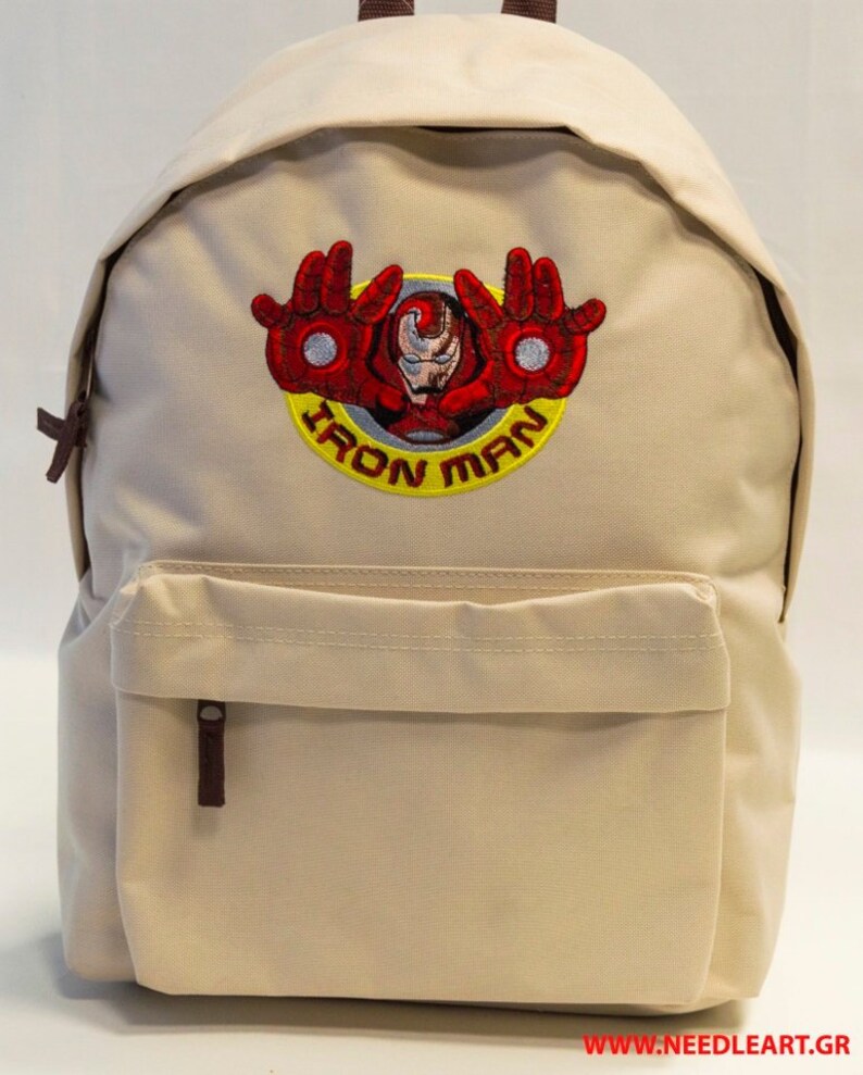 Ironman and name or on backpack for kids,Personalized,machine embroidered perfect for sports,school,summer camp cartoons gifts for boys