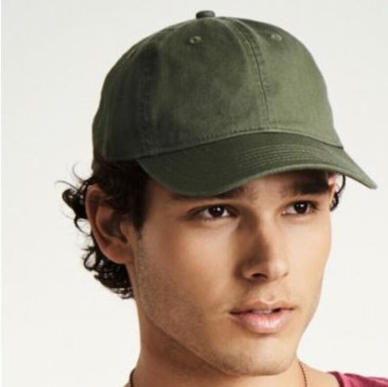 Unstructured six panel dad cap Machine Embroidered Baseball cap Croissant Adjustable Brass Buckle in back