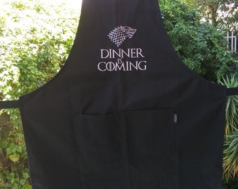 Dark Grey Dinner is Coming Printed Apron Fan of Game of Thrones