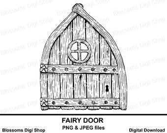 Download Fairy door bundle gnome png digital download hand drawn | Etsy