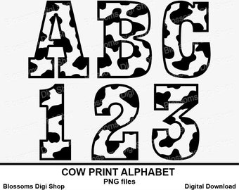 Cow print alphabet, letters clipart, cow pattern, cow print font, png cow print, barnyard clipart, teacher clipart, farmyard alphabet