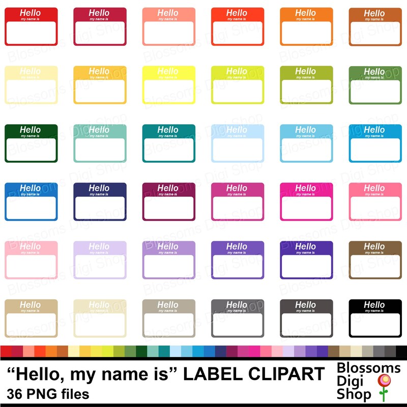 Hello My Name is Stickers Etsy