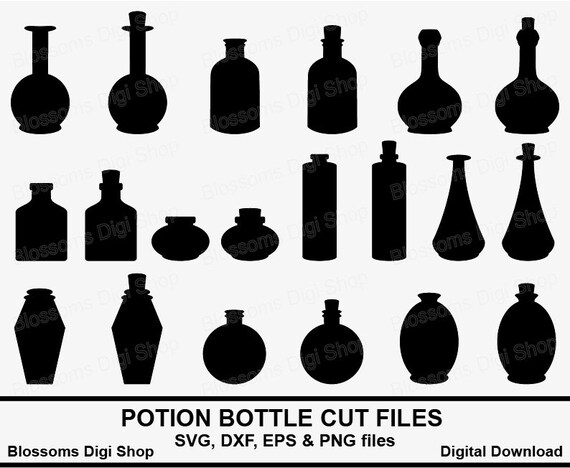 Download Potion Bottle Svg Cut Files Bottle Silhouette Silhouette Etsy