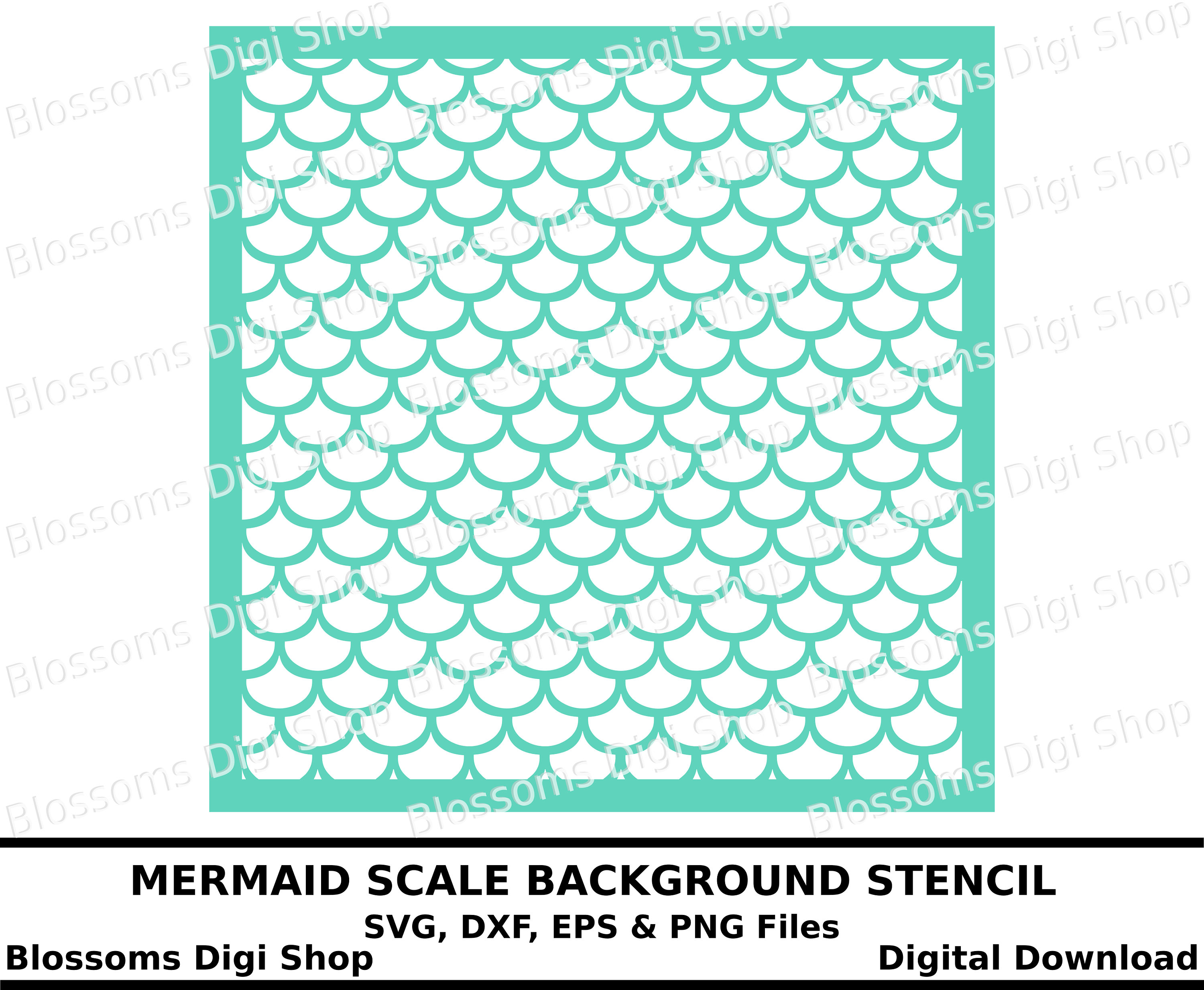 Download Mermaid Scale Pattern Digital Download Diy Stencil Fish Etsy