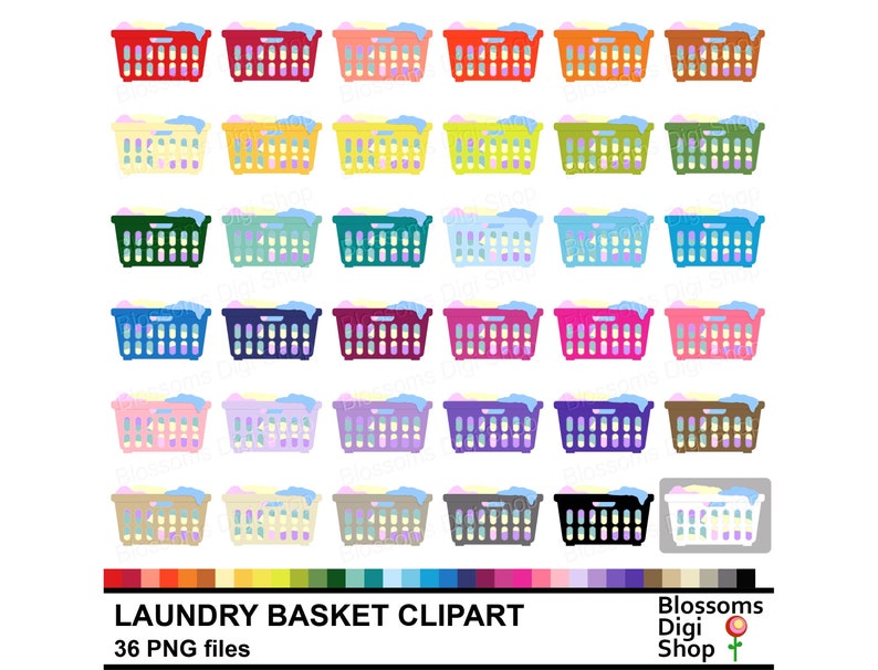 Laundry Basket Clipart Launderette Element Washing Icon Etsy