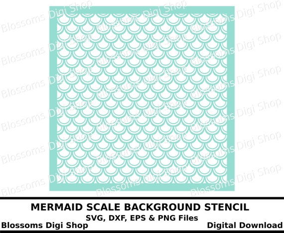 Download Mermaid Scale Svg Digital Download Mermaid Stencil Fish Etsy