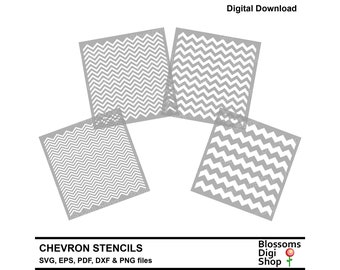 Chevron Stencils, archivos de corte svg, zig zag, patrón repetido, eps geométrico, impresión de mosaico, cricut svg, archivos de silueta, uso comercial