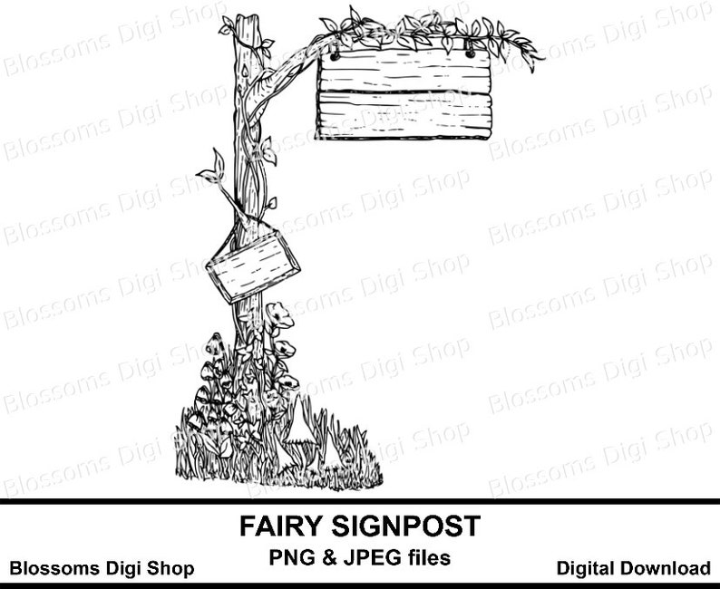 Download Faery Line Art Sign Post Jpeg Coloring Png Digital Download Hand Drawn Clip Art Fairie Clipart Fairy Digi Stamp Fairy Signpost Clip Art Art Collectibles Baby Land Co Il