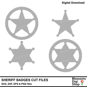 Sheriff badge, svg cut file, star vector, law enforcement, deputy dxf, circular badges, police department, wild west, commercial use