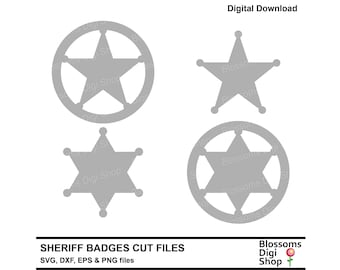 Sheriff badge, svg cut file, star vector, law enforcement, deputy dxf, circular badges, police department, wild west, commercial use