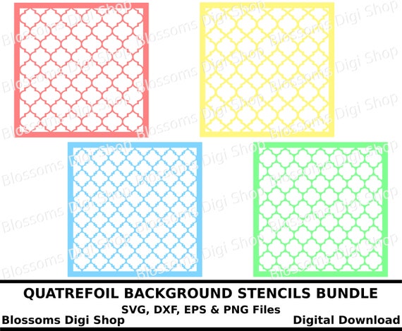 Quatrefoil Svg Bundle Digital Download Stencil Svg Pattern Etsy