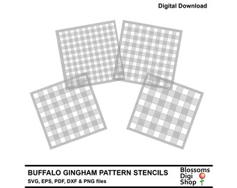 Buffalo gingham, pattern stencils, svg cut files, tartan print, plaid eps, cake template, fabric painting, commercial use