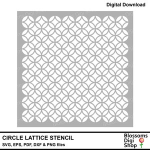 Circle lattice stencil, svg cut file, geometric stencil, lattice svg, pattern cut file, background template, commercial use
