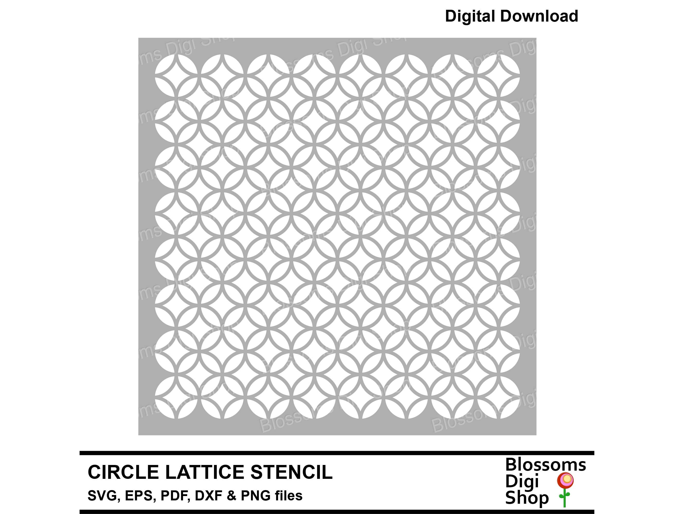 Circle Lattice Stencil, Svg Cut File, Geometric Stencil, Lattice Svg