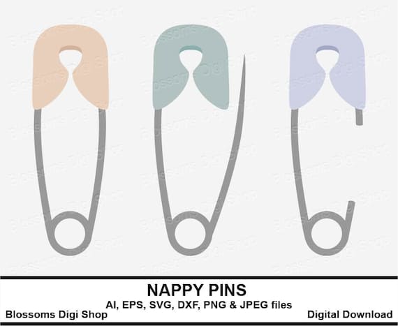 Download Nappy Pin Svg Diaper Vector Baby Shower Gender Reveal Etsy