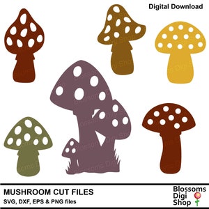 Fichiers coupés svg champignon, tabouret crapaud, amanite mouche, svg légume, camée silhouette, fichier coupe cricut, usage commercial