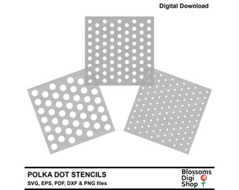 Polka dot stencils, svg cut files, repeat pattern, circle svg, spots svg, background eps, commercial use