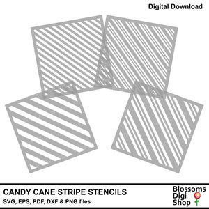 Pochoirs rayures canne en bonbon, svg de Noël, vecteur de Noël, pochoir bricolage, canne en bonbon, rayure dxf, menthe poivrée, usage commercial