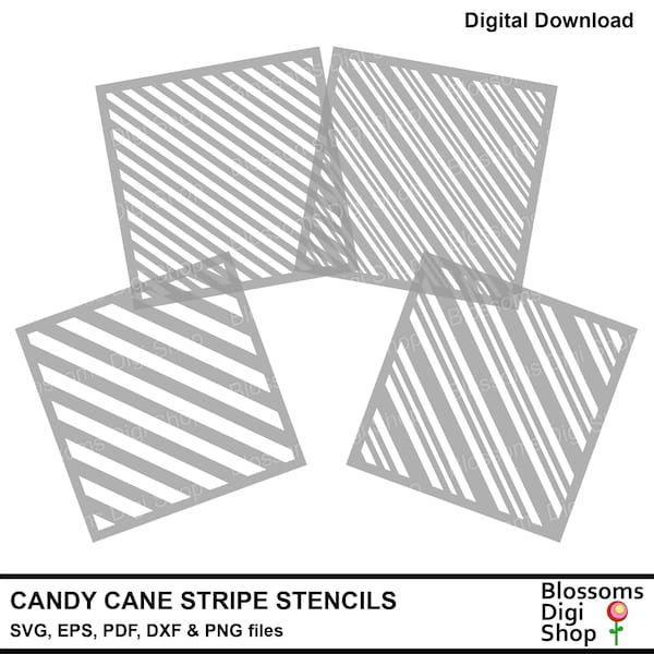 Candy Cane Stripe Stencils, christmas svg, xmas vector, DIY stencil, candy cane, stripe dxf, pepper mint, commercial use