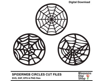 Spiderweb Circles, svg cut files, halloween graphics, cob web, spider web, all hallowes, spider vector, silhouette dxf, commercial use