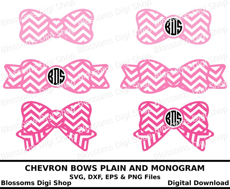 Download Monogram Bow Chevron Bow Svg Monogram Svg Chevron Cut File Silhouette Dxf Chevron Svg Bow Eps Bow Clipart Cricut File Stencils Templates Craft Supplies Tools Vermontorganics Com
