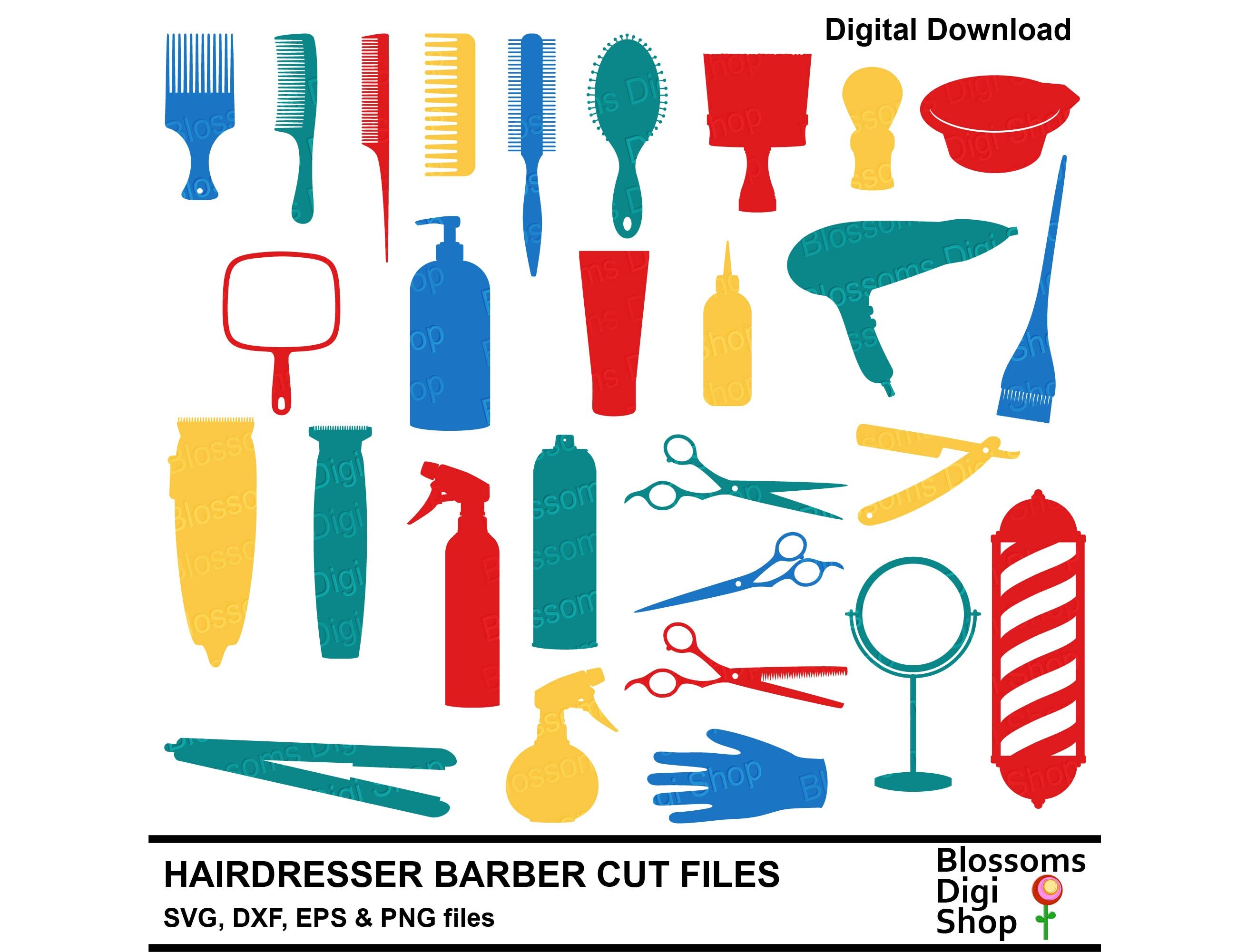 BARBER SHOP COMB STAND + BARBER SHOP STAMP - HAIRDRESSING SALON