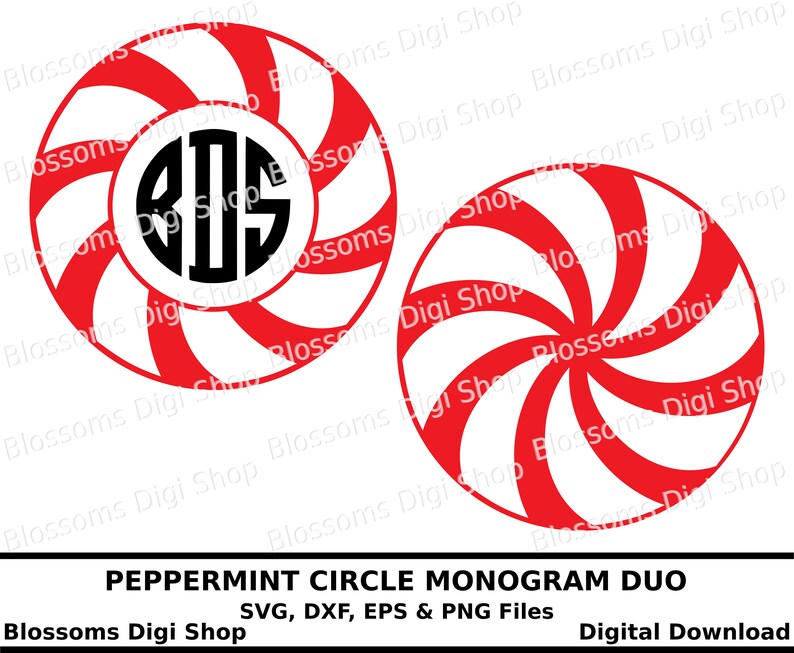 Peppermint Circle Svg Digital Download Christmas Svg Circle - Etsy
