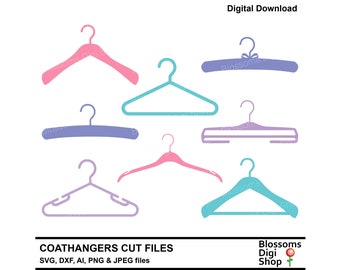 Coathanger cut files, clothes hanger, wooden hanger, clothing svg, launderette vector, laundry coat hanger, wardrobe svg, commercial use