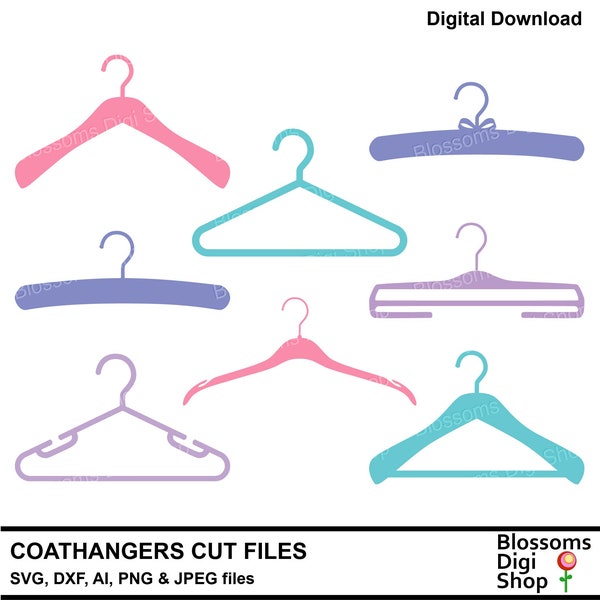 Coathanger cut files, clothes hanger, wooden hanger, clothing svg, launderette vector, laundry coat hanger, wardrobe svg, commercial use