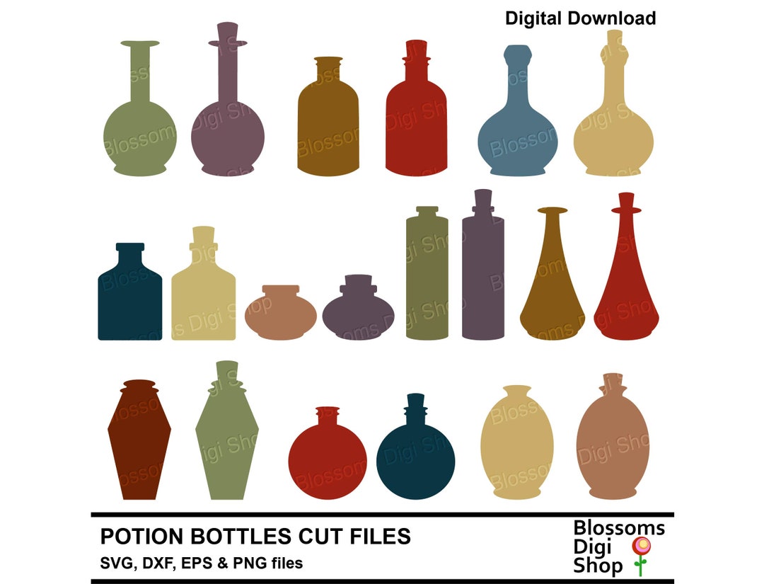 Potion Svg Files Potion Bottle, Svg Cut Files, Witches Brew, Bottle Silhouette ...