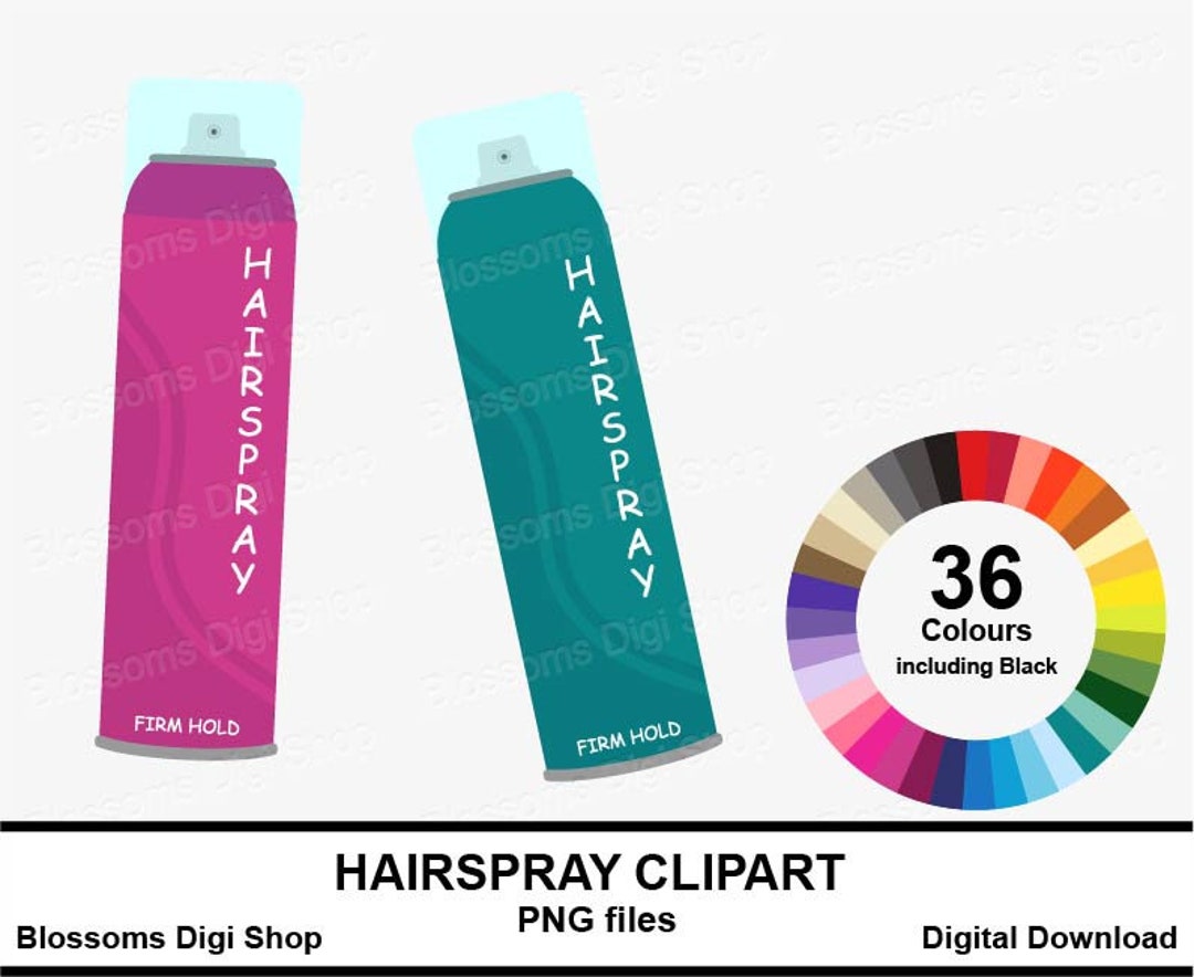 Hairspray Clipart Sticker Elements Hairdresser Png Bathroom Etsy
