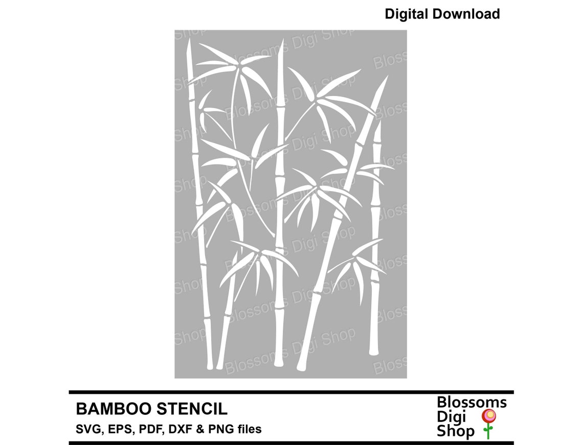 Bamboo Stencil, Svg Cut File, Branch Svg, Leaves Eps, Laser Dxf, Leaf Pattern,cricut Svg ...