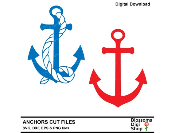 Archivos de corte de anclas, svg de barco, svg de cuerda, vector