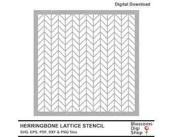 Herringbone lattice stencil, svg cut file, geometric pattern, brick pattern, DIY stencil, cnc laser, commercial use