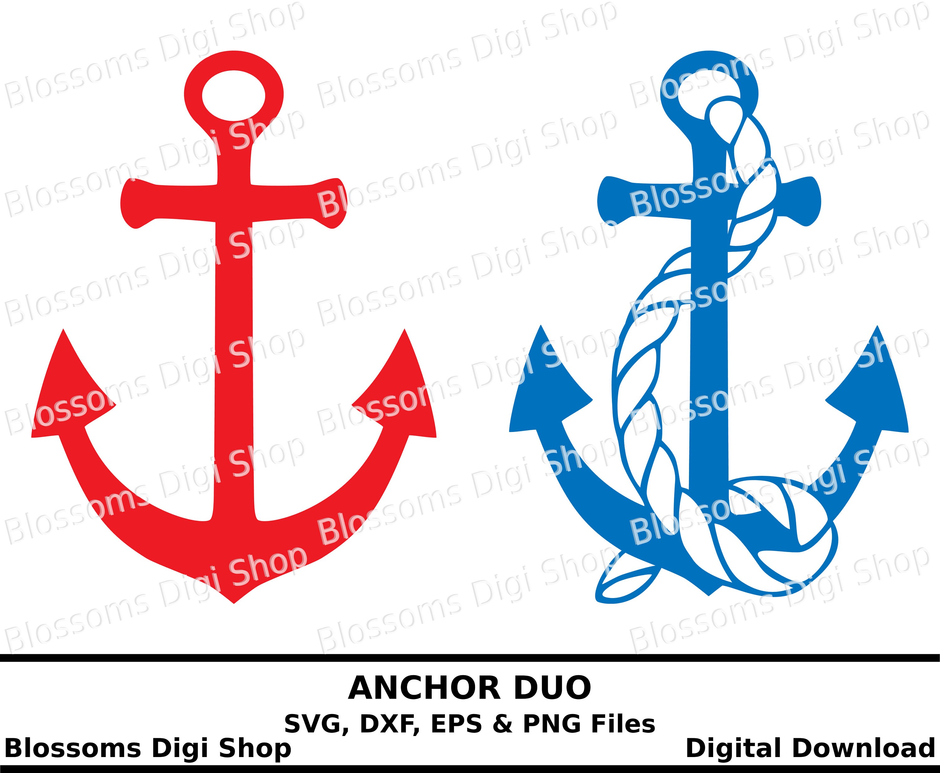 Download Anchor svg cut files digital download rope anchor stencil ...