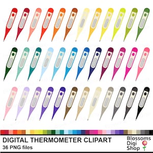 Digital thermometer clipart, medical element, first aid, baby graphic, temperature check, hospital png, clinic graphic, commercial use