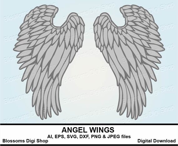 Download Art Collectibles Clip Art Angel Wings Svg Vector Clip Art Image Download Printable Art Wings Clipart Png Angel Wings Dxf Christmas Angel Svg Cut File