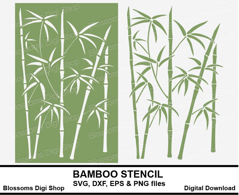 Bamboo Stencil Digital Download Leaf Cut File Background - Etsy UK
