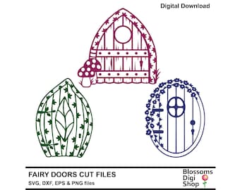 Fairy door, svg cut files, arch design, oval shape, leaf patterns, flower vector, elf svg, mushroom template, gnome door, commercial use