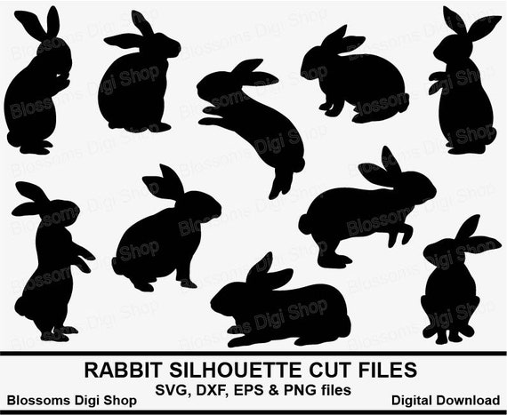Download Rabbit Silhouette Svg Cut Files Bunny Svg Rabbit Eps Rabbit Etsy