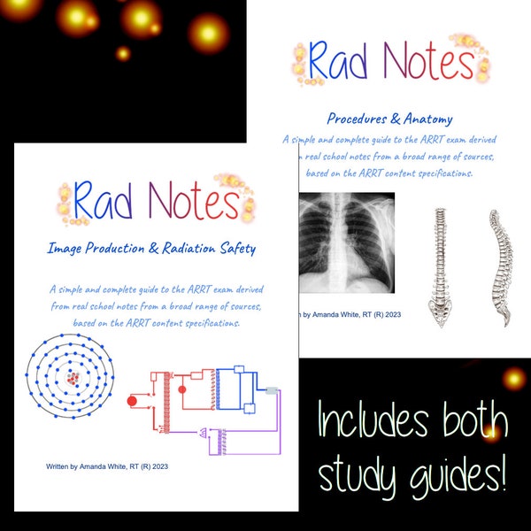 Rad Notes *Bundle* Verfahren + Bildherstellung & Strahlensicherheit - Radiografie und ARRT Register-Handbuch **Digitale Kopie**