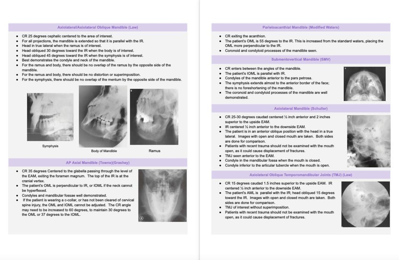 First Year Radiography Notes Rad Notes - Head Procedures - Radiography Study Guide *digital Copy* - Etsy
