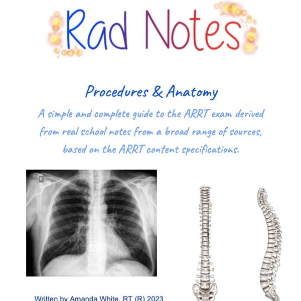 Rad Notes - Verfahren & Anatomie - Radiografie und ARRT Registrierungsleitfaden    