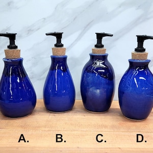 Layered Persian Blue under Lighter Blue Ceramic Soap Dispenser