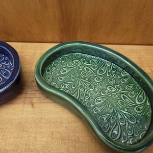 Dark Green or Blue Soap or Jewelry Dish 6.5 x 4 x 1