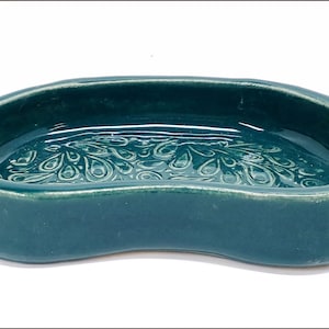Dark Green Soap or Jewelry Dish 6.5 x 4 x 1