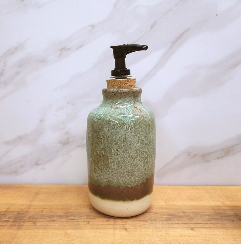 Sage Green Ceramic Bathroom Soap Dispenser - Etsy