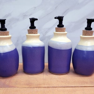 Yellow over Purple Ceramic Soap Dispenser