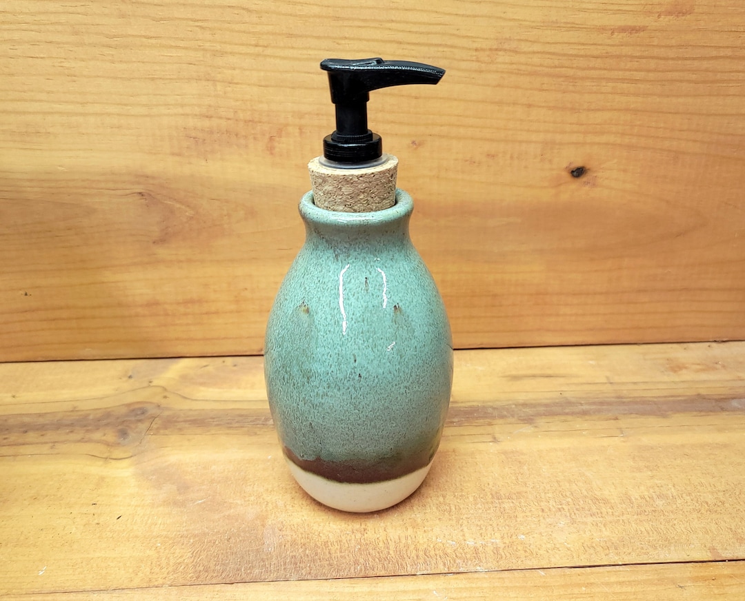 Sage Green Ceramic Bathroom Soap Dispenser Etsy